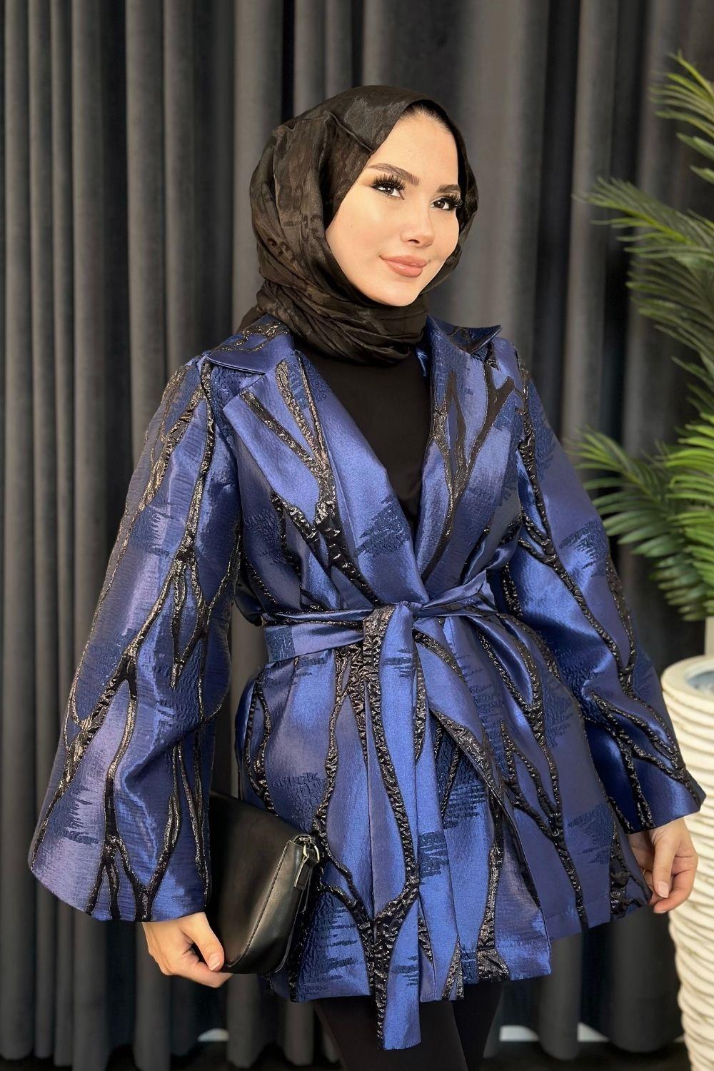 Jakar Simli Ceket Lacivert 7000 