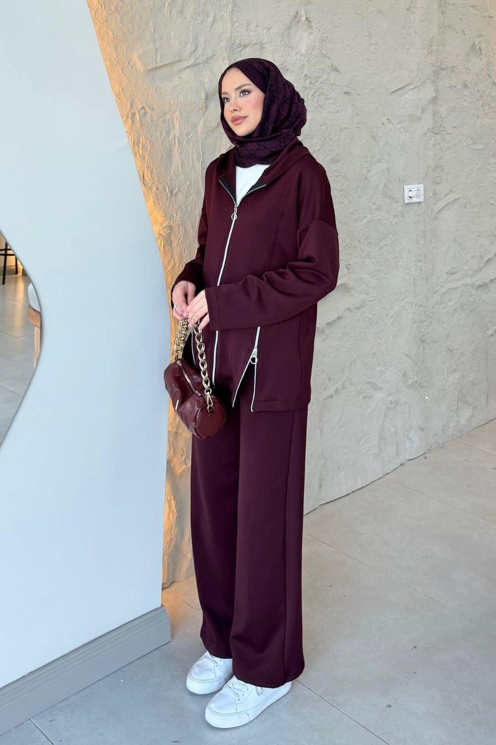 Vera Fermuarlı Takım Bordo 70150 