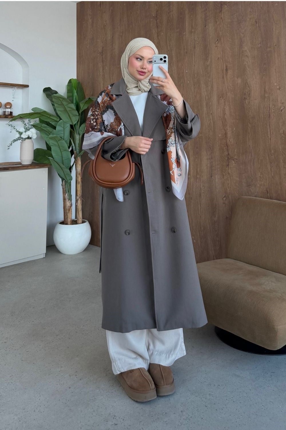 Dubai Klasik Trençkot Vizon 7589 