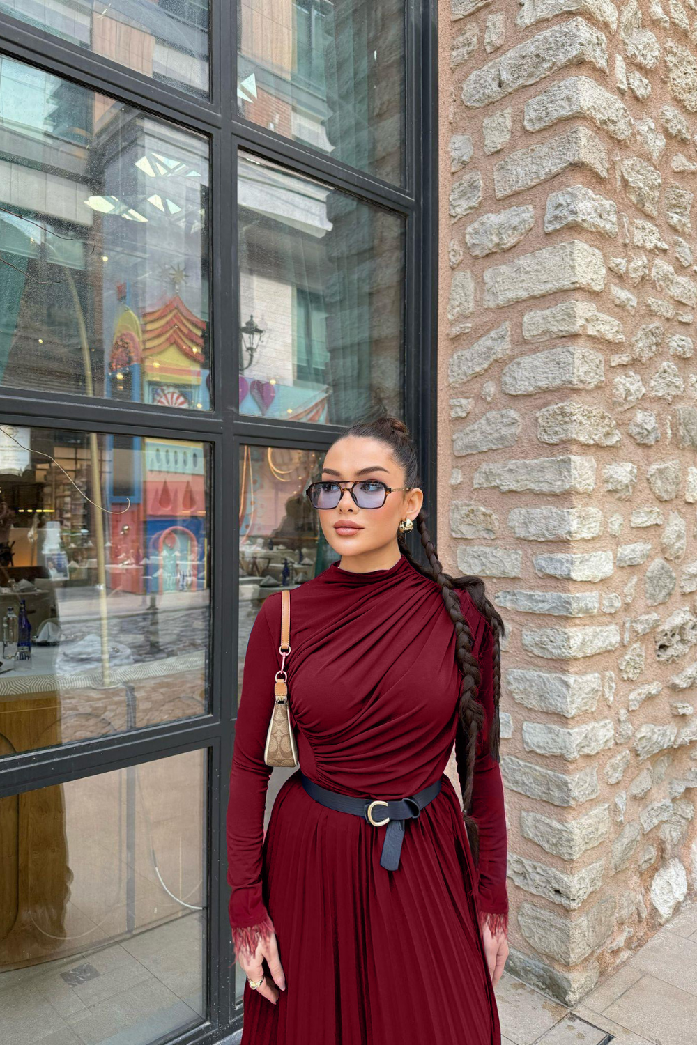 Dökümlü Body Bordo 7777 