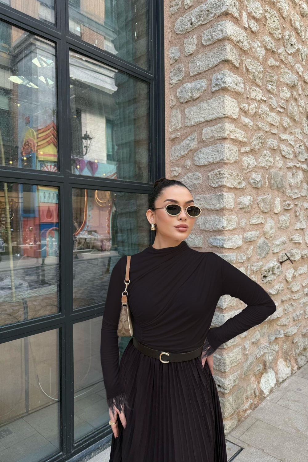 Dökümlü Body Kahverengi 7777 