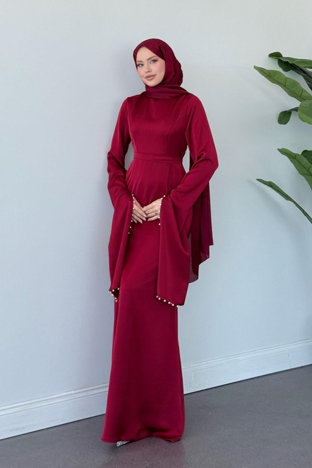 Çilem Abiye Bordo 7913 