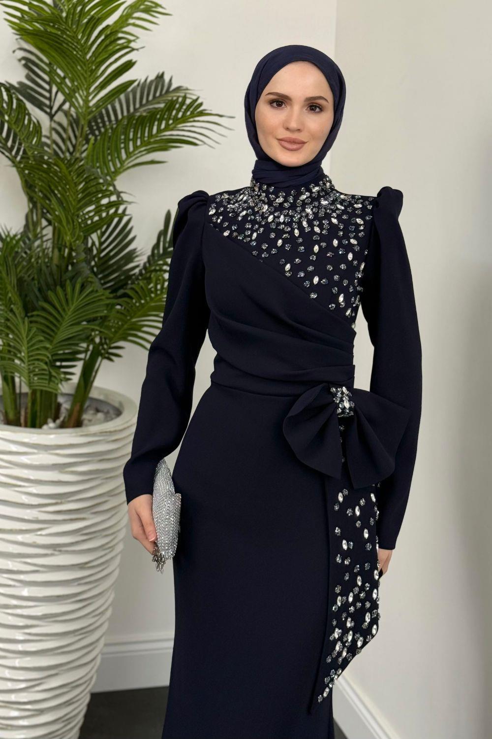 Songül Abiye Lacivert 80020 