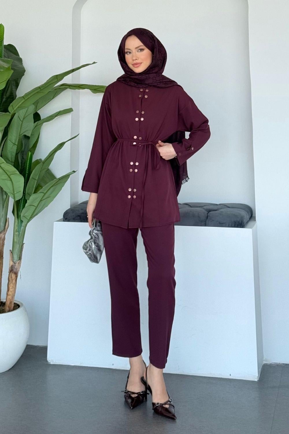 Maral Çift Çıtçıtlı Takım Mürdüm 8011 
