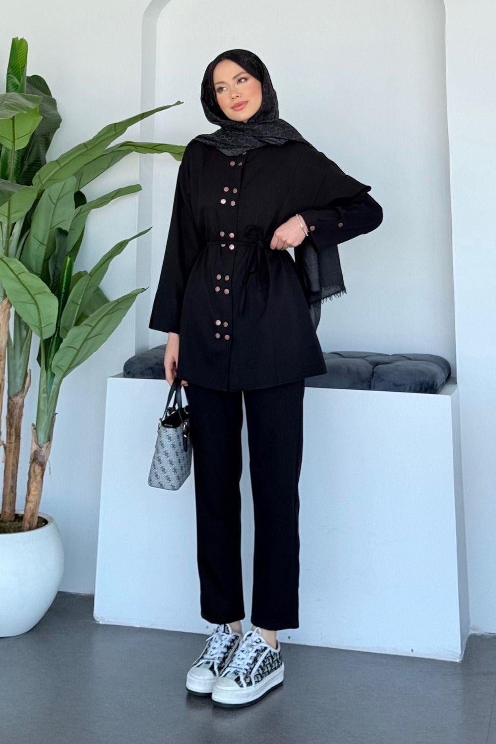 Maral Çift Çıtçıtlı Takım Siyah 8011 