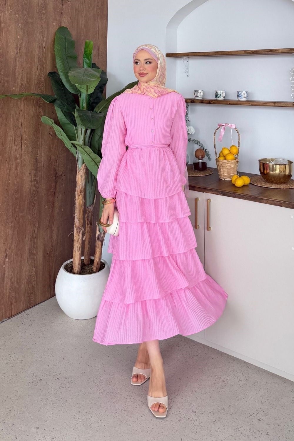 Laysa Elbise Pembe 8037 