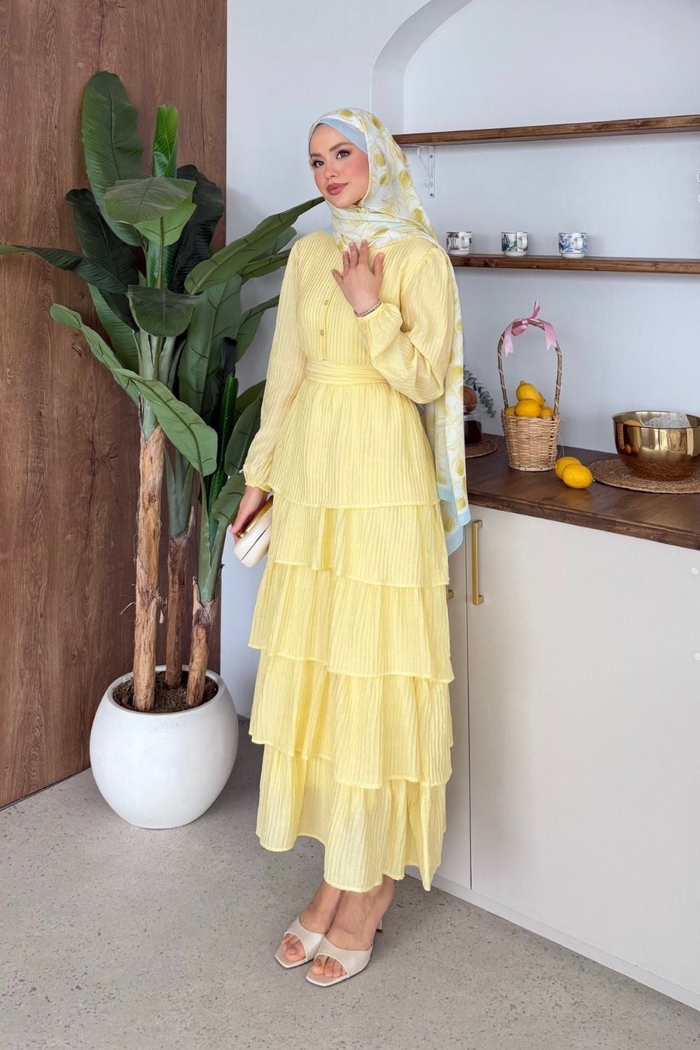 Laysa Elbise Sarı 8037 