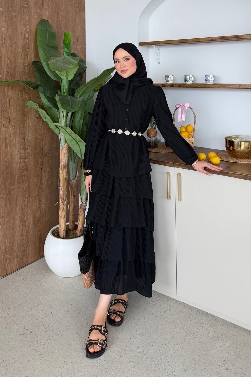 Laysa Elbise Siyah 8037 