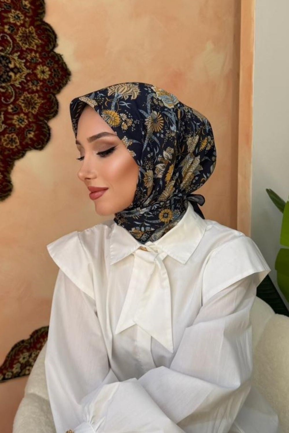 Feraye Soft Eşarp Lacivert 80460 