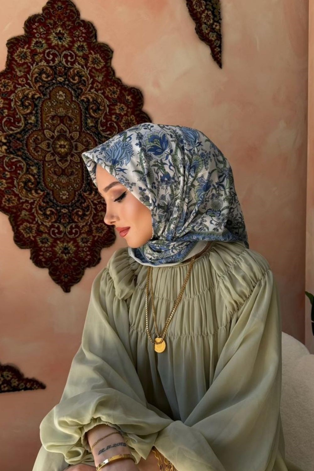 Feraye Soft Eşarp Mavi 80460 