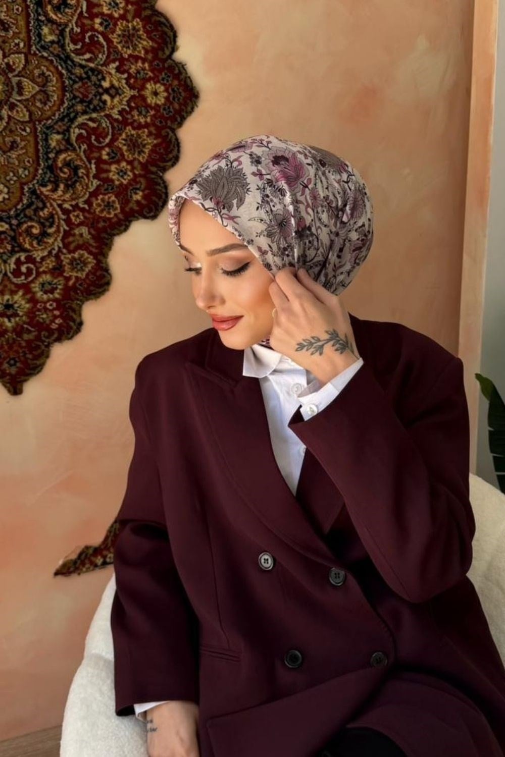 Feraye Soft Eşarp Mürdüm 80460 