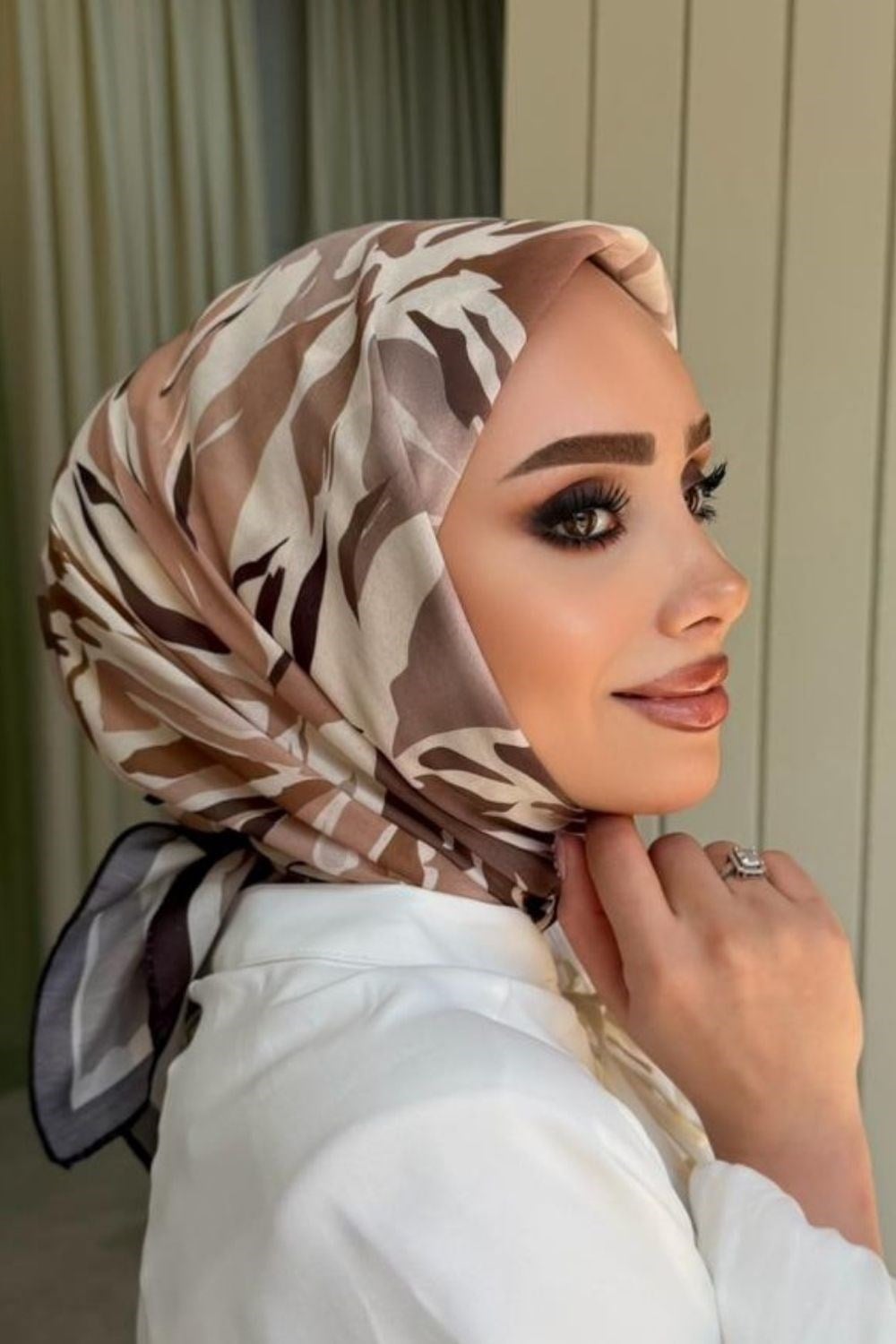 Çiğdem Soft Eşarp Kahverengi 80490 