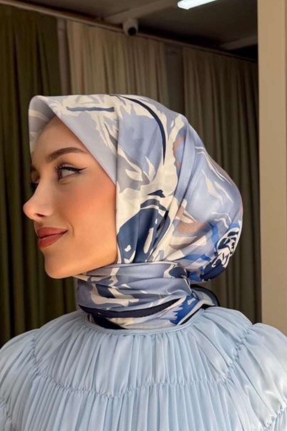 Çiğdem Soft Eşarp Mavi 80490 