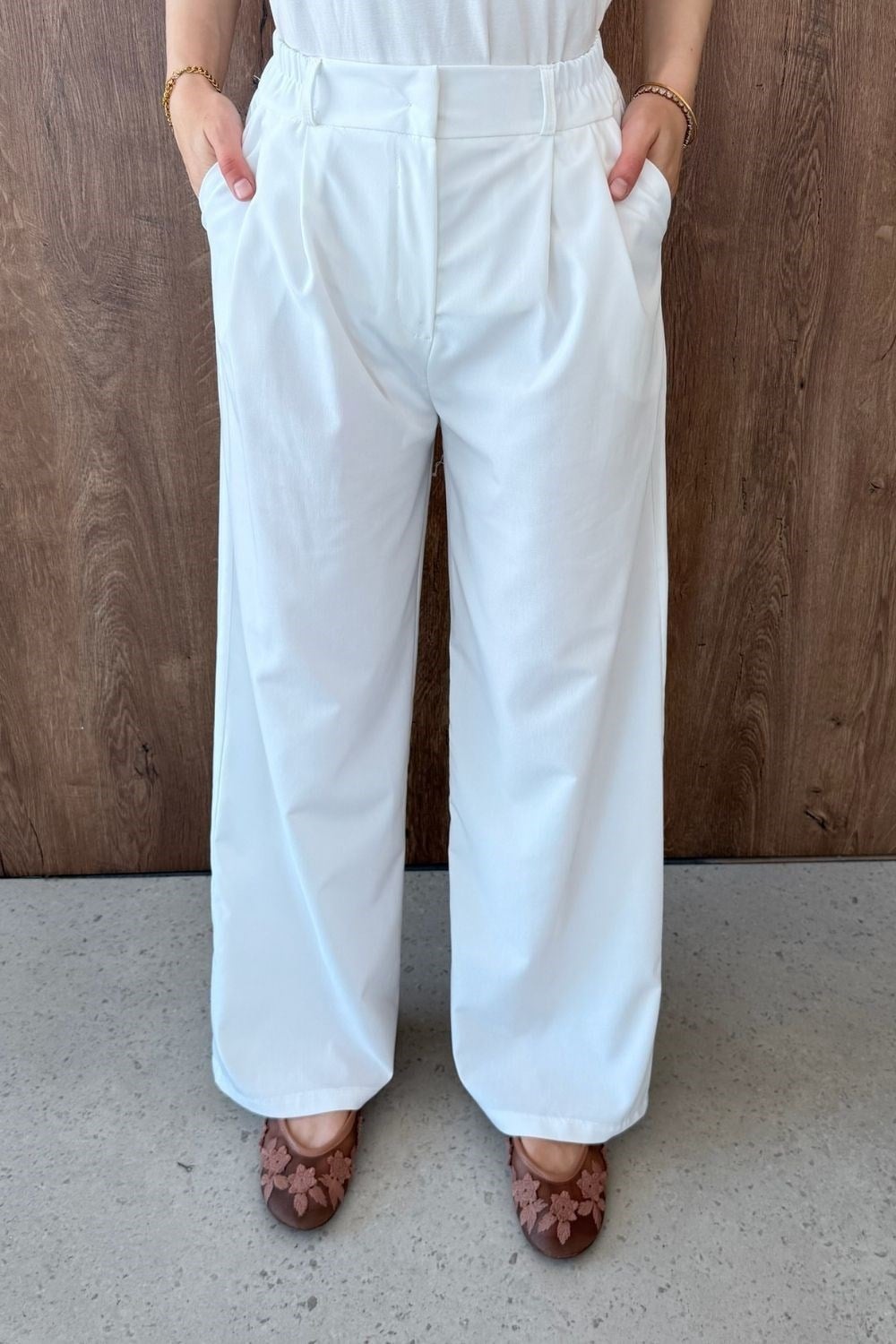 Fas Kumaş Pantolon Beyaz 8065 