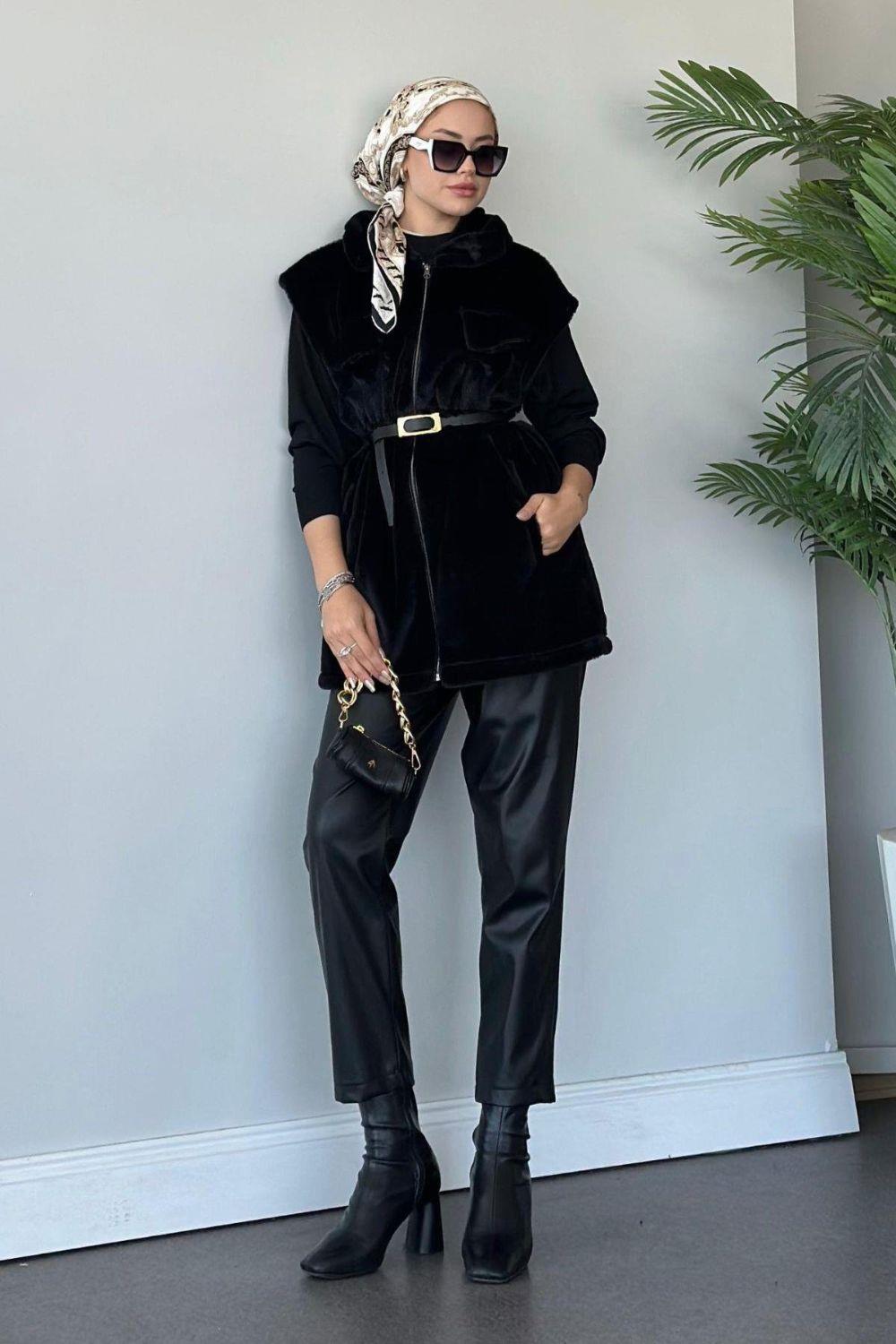 Teddy Yelek Siyah 8144 