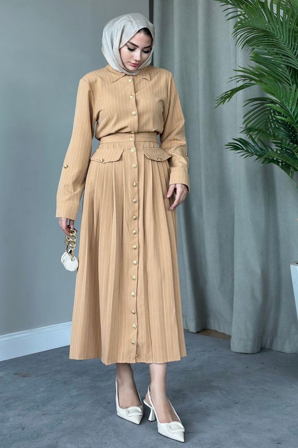 Paris Elbise Camel 8361 