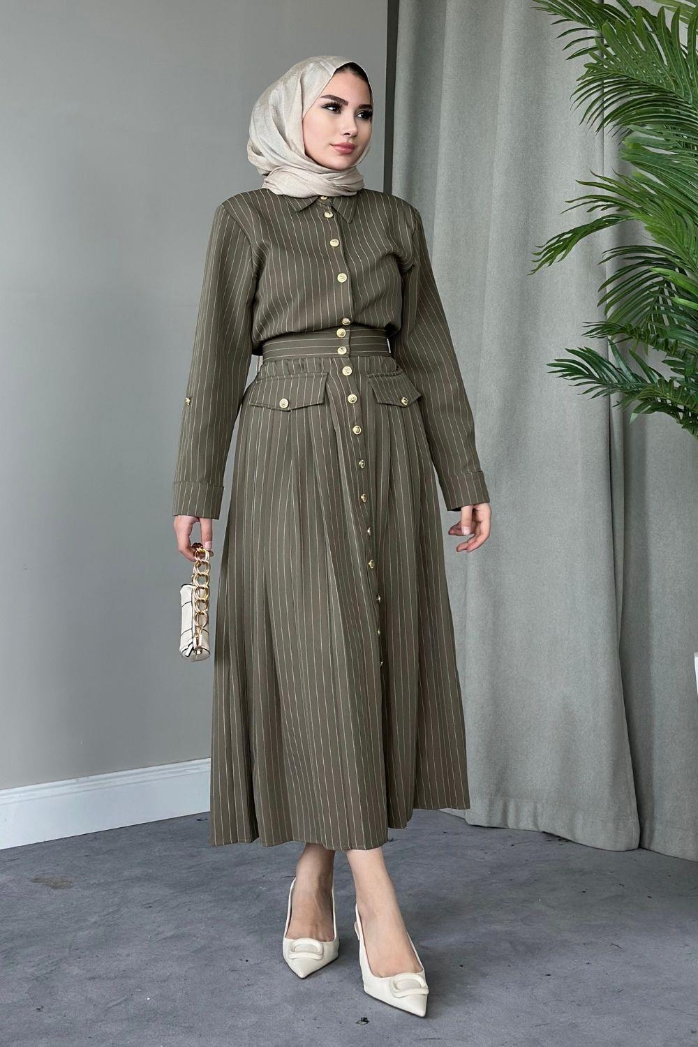 Paris Elbise Haki 8361 