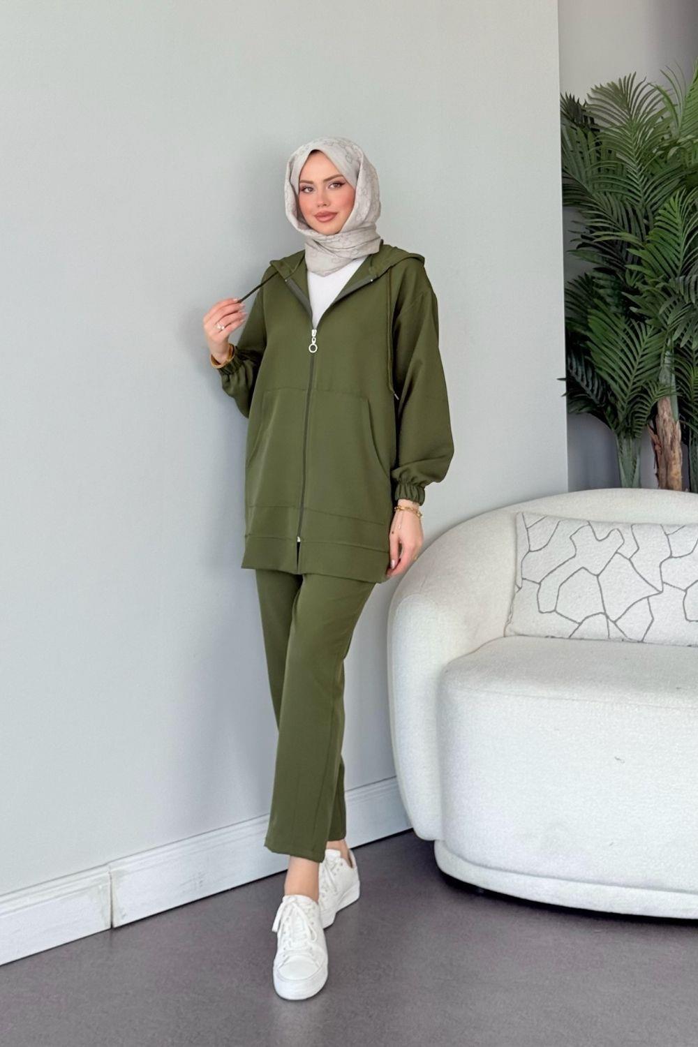 Fermuarlı Spor Takım Haki 83810 