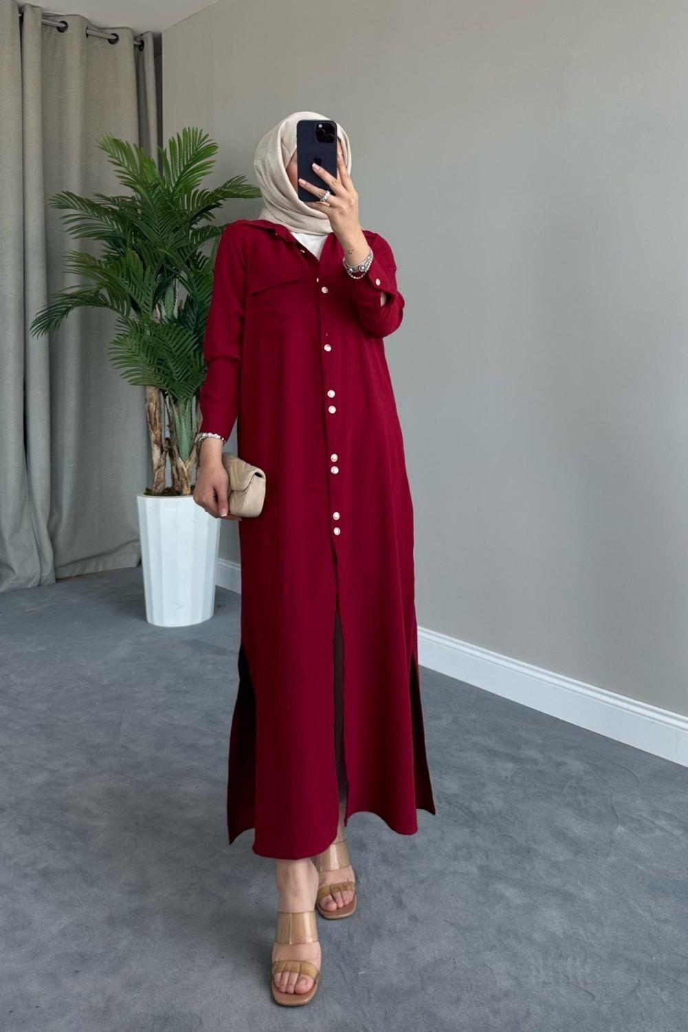 Uzun Altn Kap Bordo 8383 