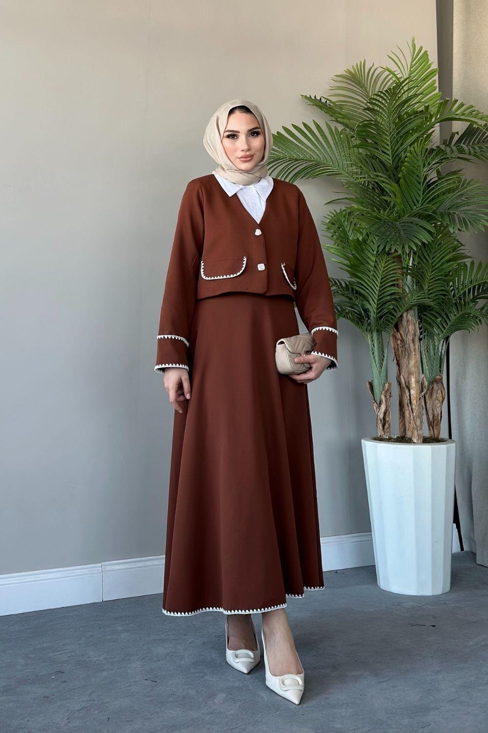 Zülal Etekli Takım Kahverengi 8397 