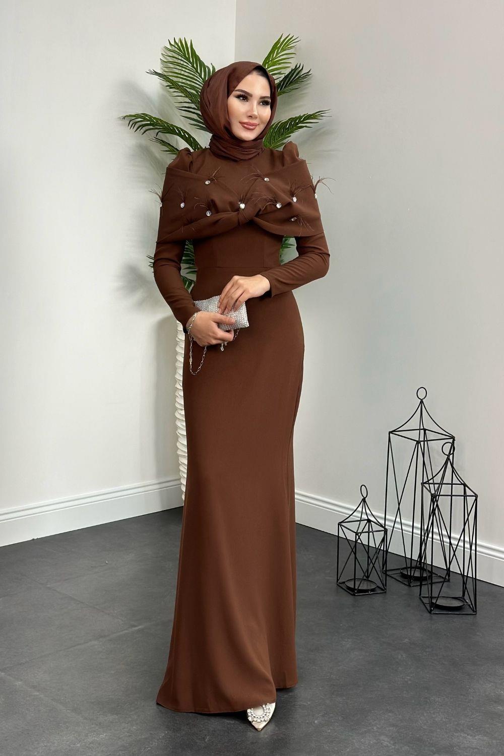 Rapunzel Abiye Kahverengi 8606 