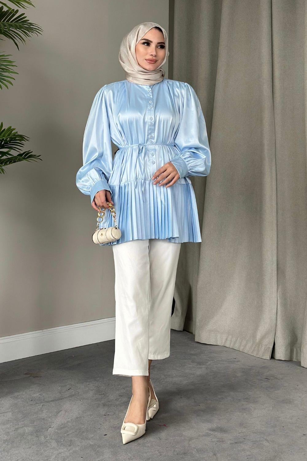 Milano Piliseli Gömlek Mavi 8676 