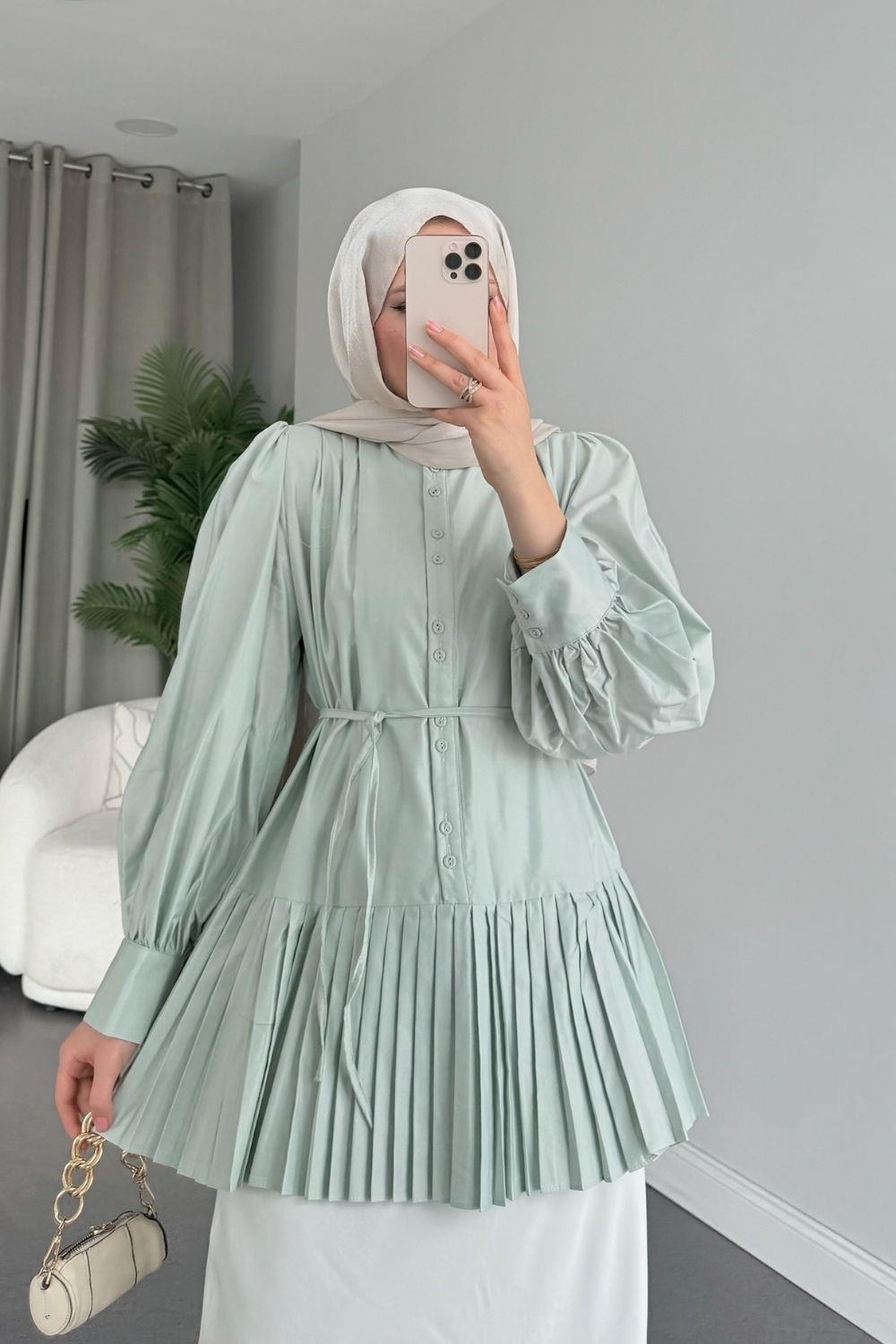 Ronya Piliseli Gömlek Mint 8769 