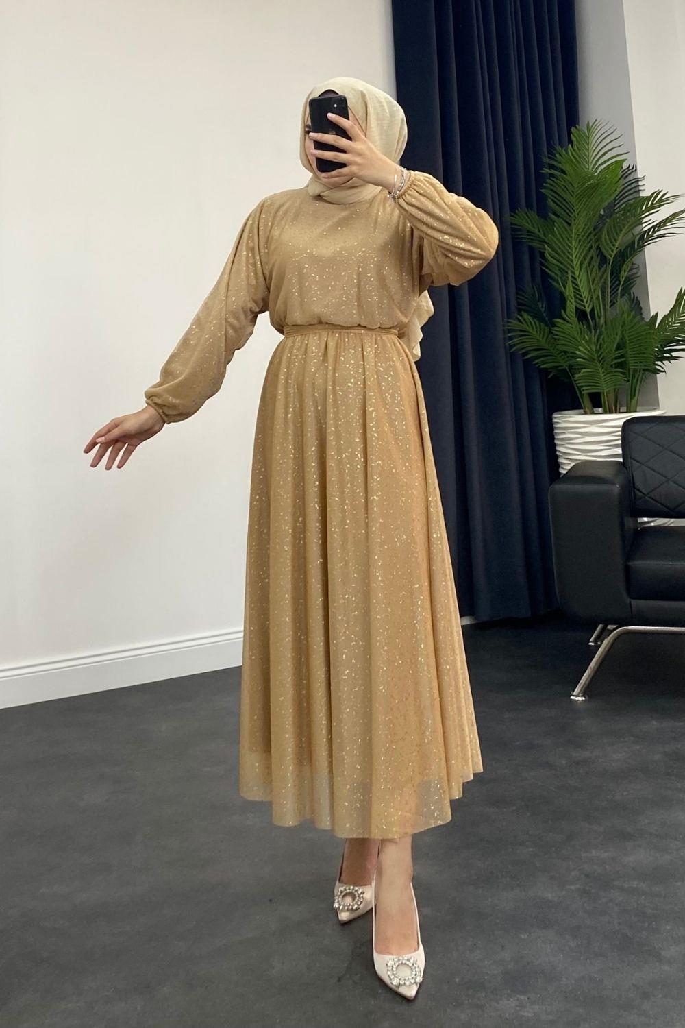 Asila Simli Abiye Gold 9401 