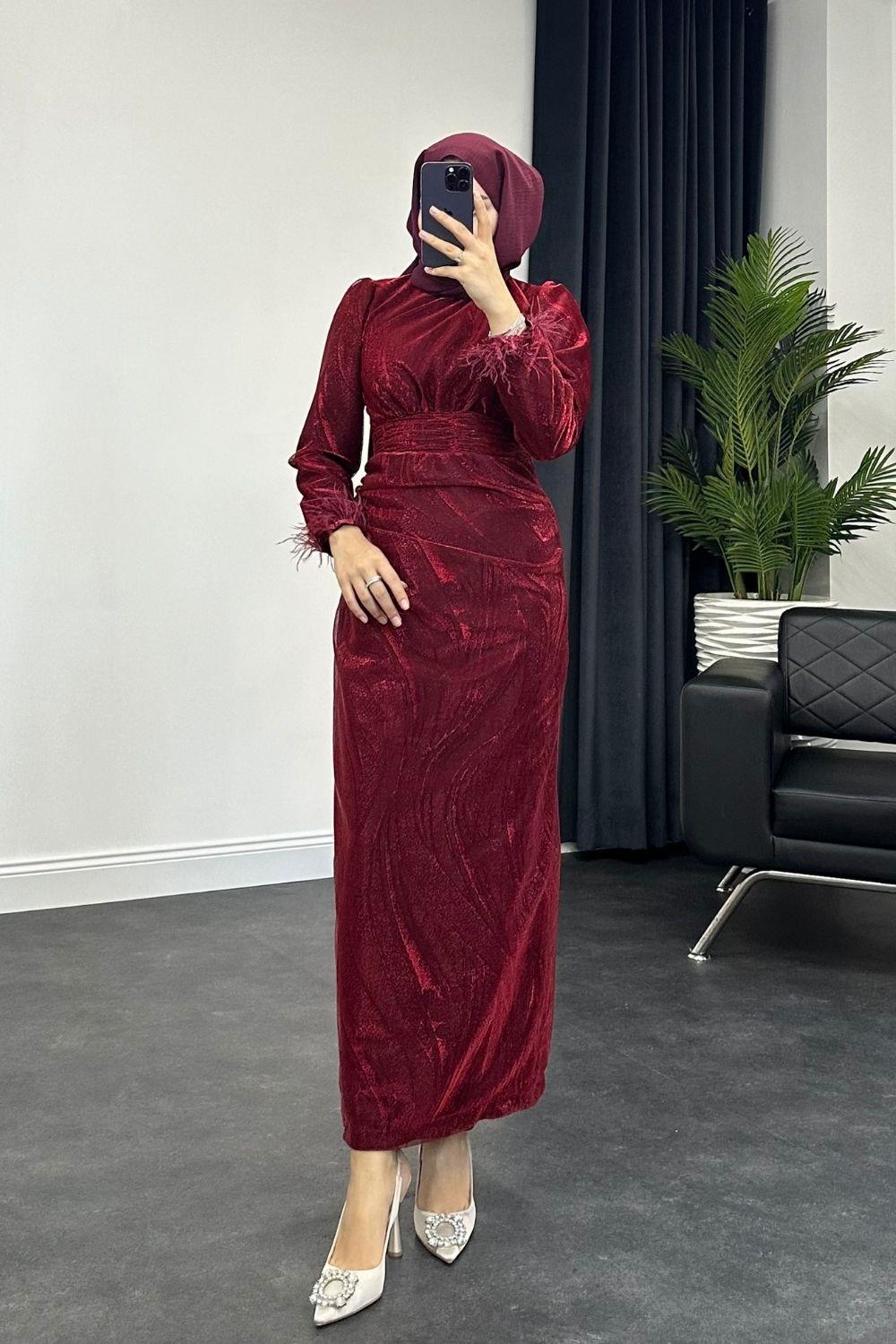 Selana  Abiye Bordo 9496 