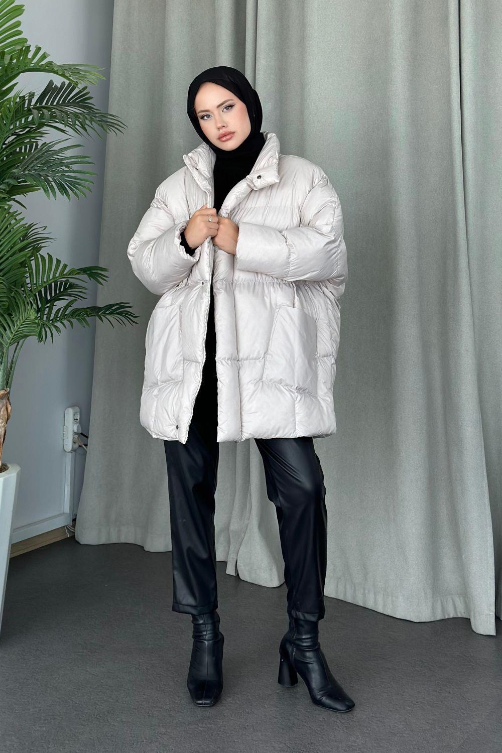 Cepli Şişme Mont Bej 9797 