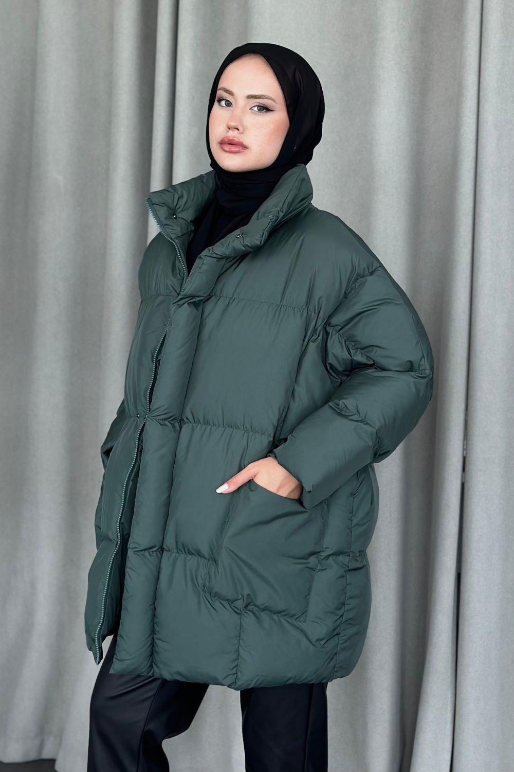 Cepli Şişme Mont Yeşil 9797 