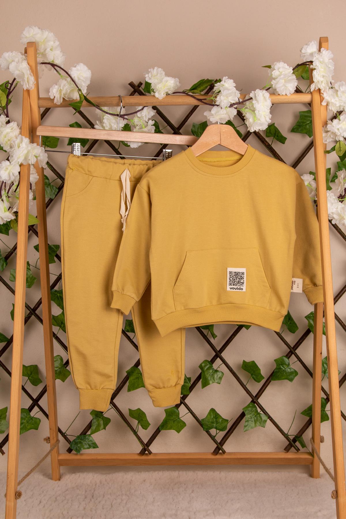 Kanguru Cep Organik Basic Takım HardalUzun TakımKanguru Cep Organik Basic Takım Hardal