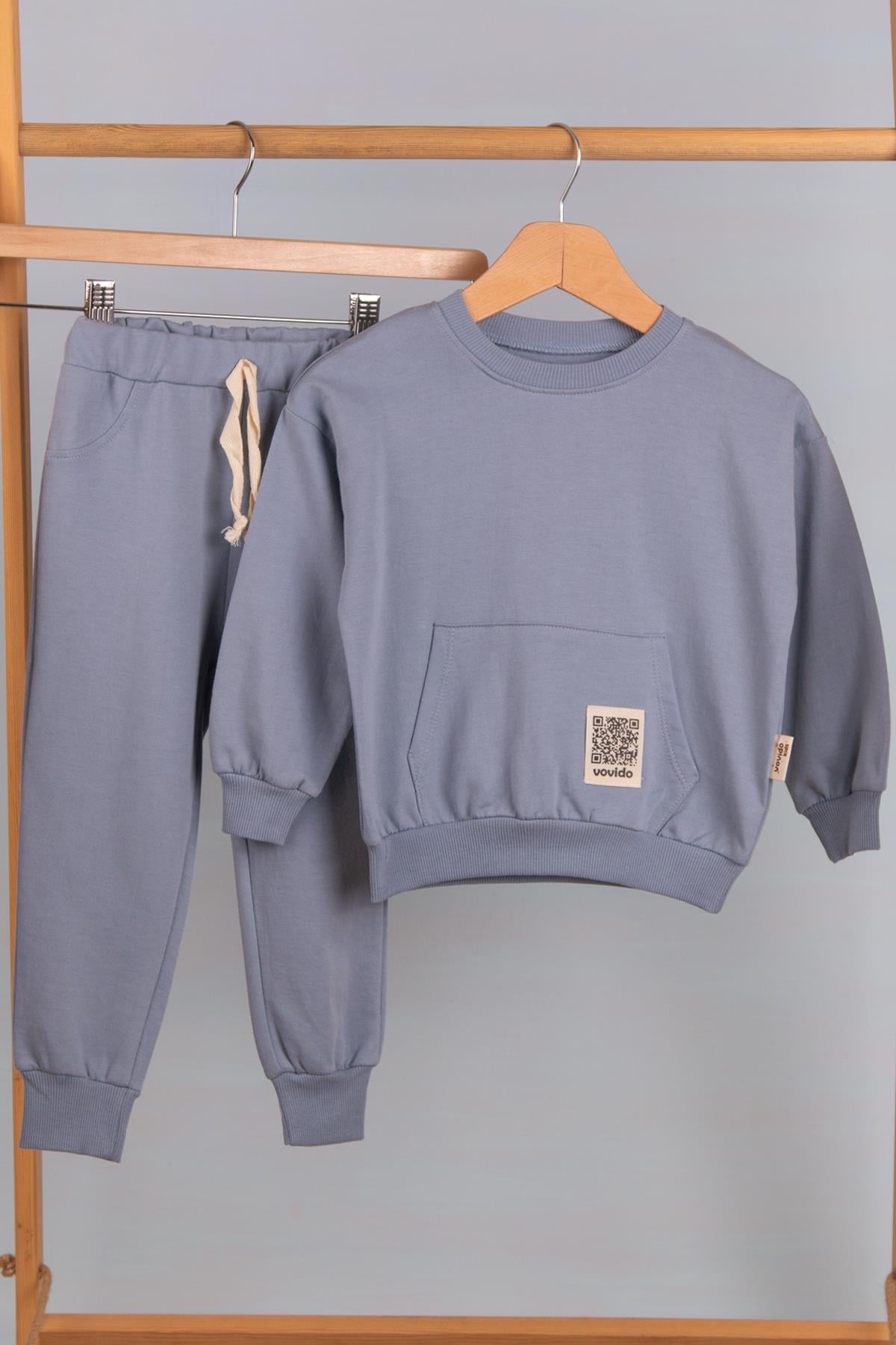 Kanguru Cep Organik Basic Takım MaviUzun TakımKanguru Cep Organik Basic Takım Mavi