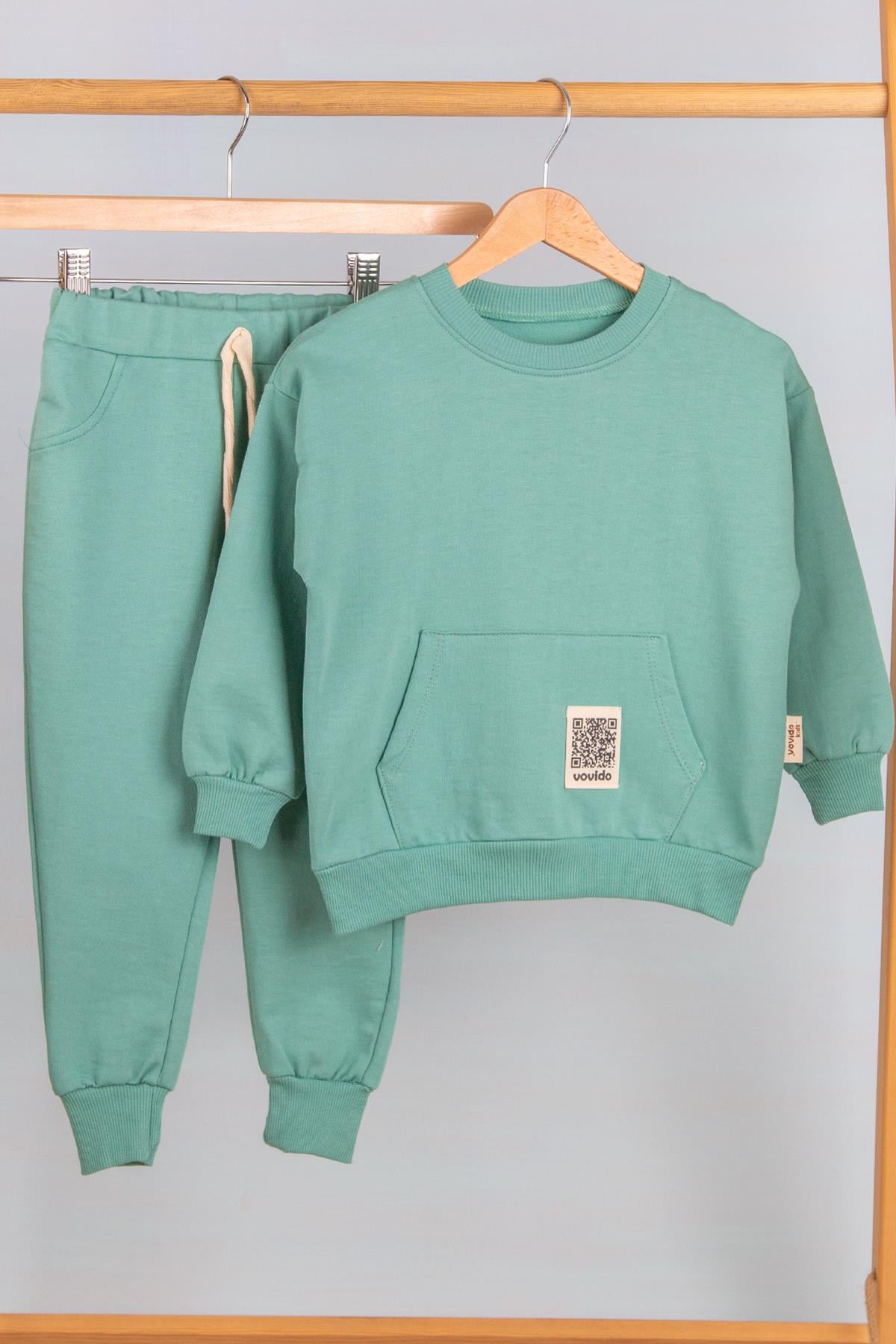 Kanguru Cep Organik Basic Takım YeşilUzun TakımKanguru Cep Organik Basic Takım Yeşil