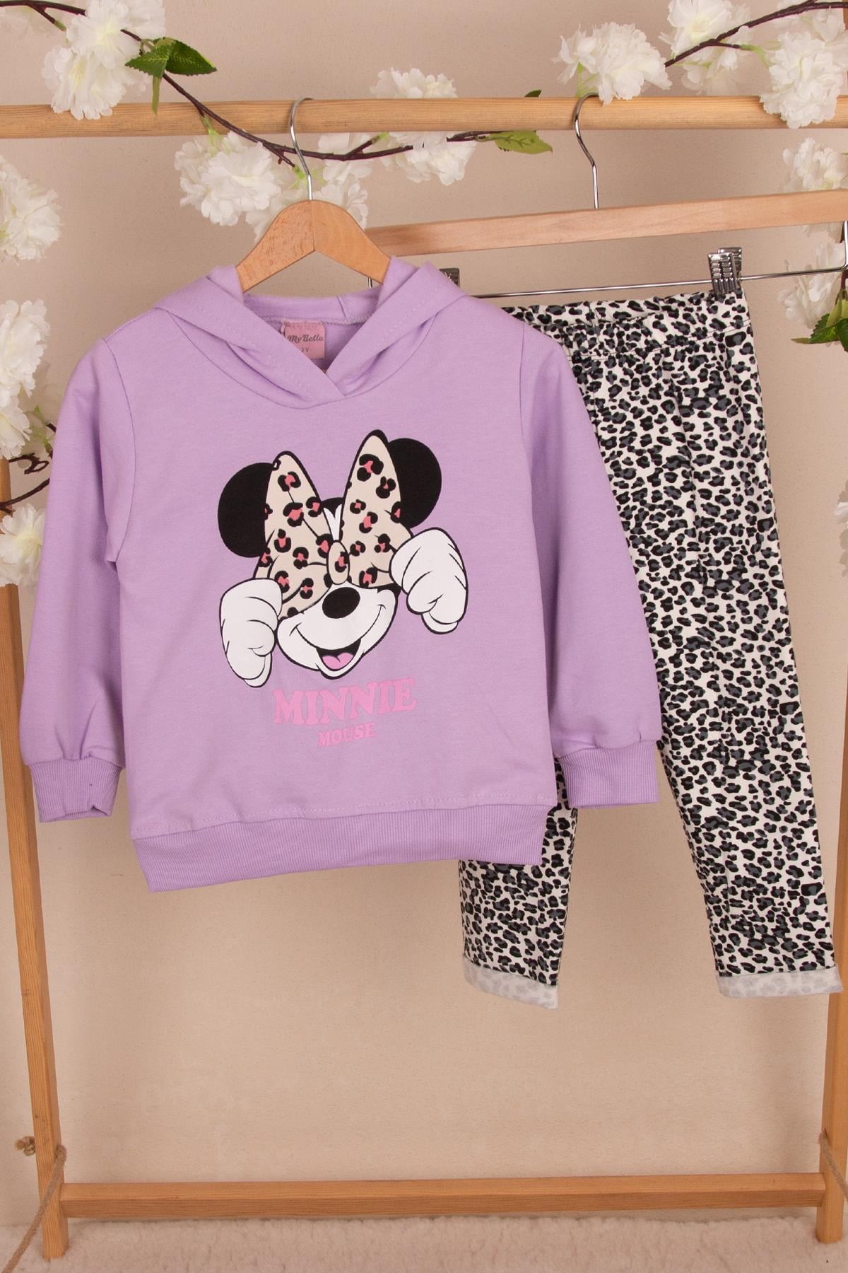 Kapüşonlu Minnie Baskılı Takım LilaUzun TakımKapüşonlu Minnie Baskılı Takım Lila