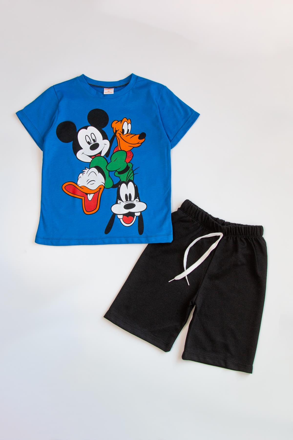 Disney Karakterli Yazlık Takım MaviKısa TakımDisney Karakterli Yazlık Takım Mavi