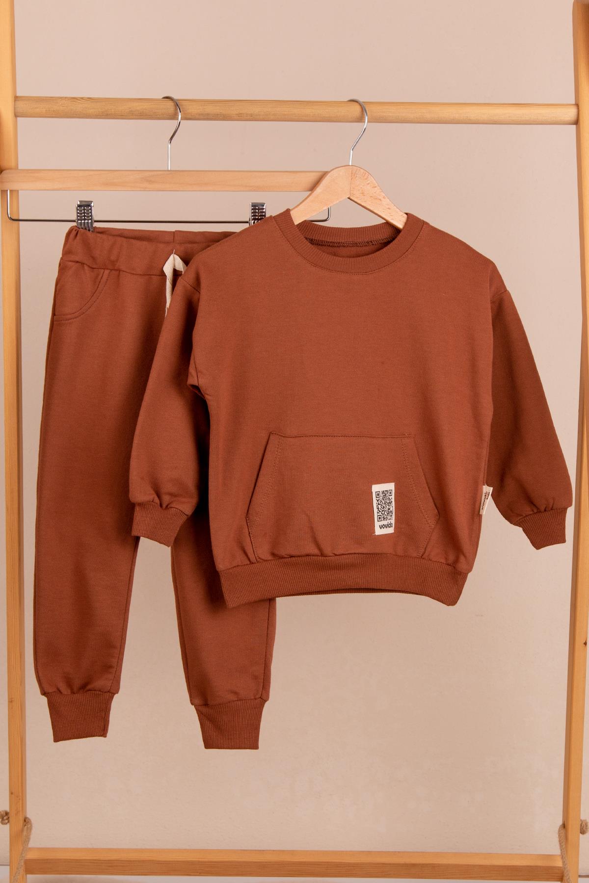 Kanguru Cep Organik Basic Takım KahverengiUzun TakımKanguru Cep Organik Basic Takım Kahverengi