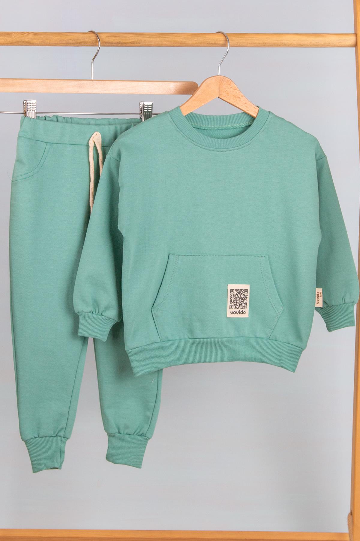 Kanguru Cep Organik Basic Takım YeşilUzun TakımKanguru Cep Organik Basic Takım Yeşil