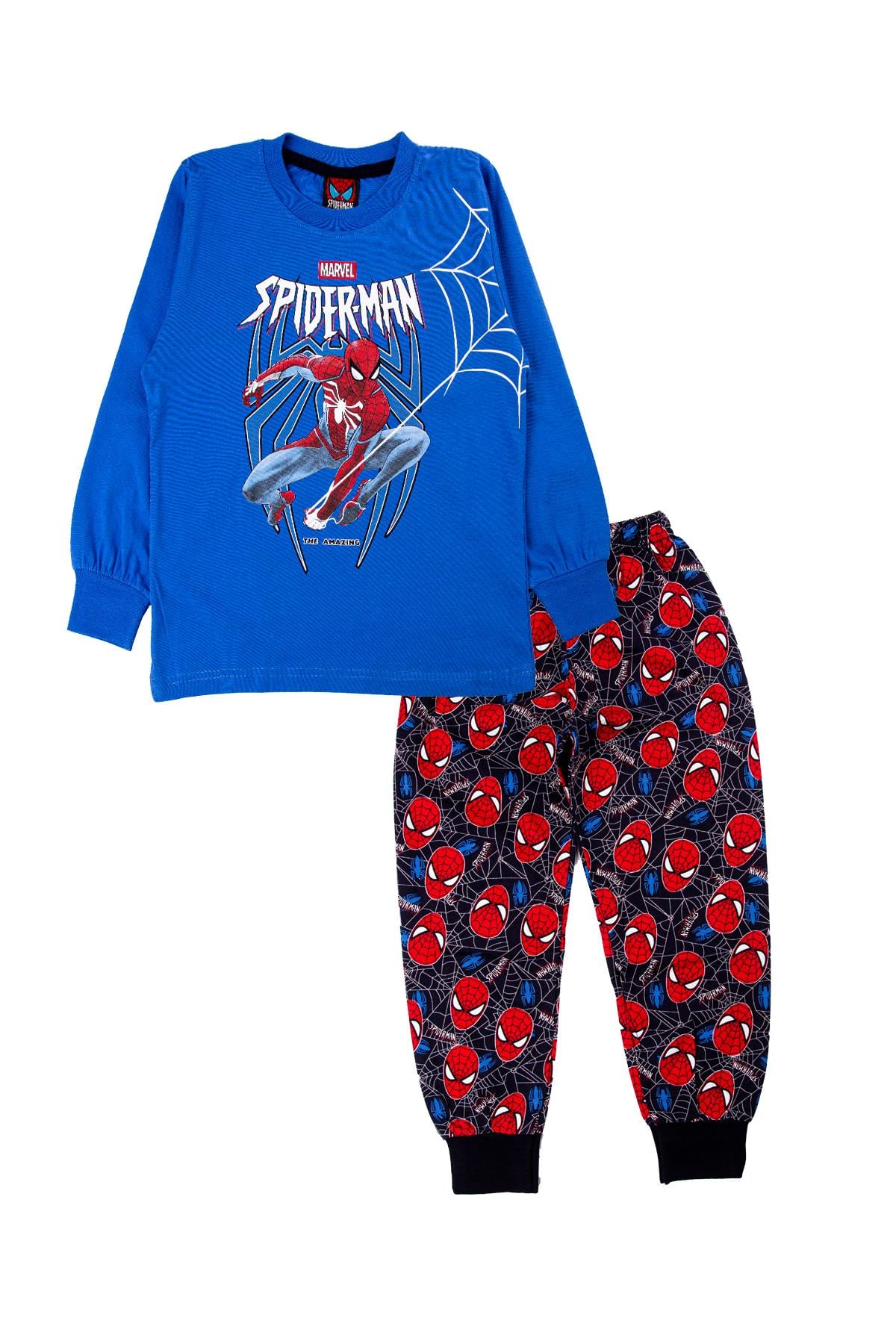 Spider man Mavi Pijama TakımıUzun TakımSpider man Mavi Pijama Takımı