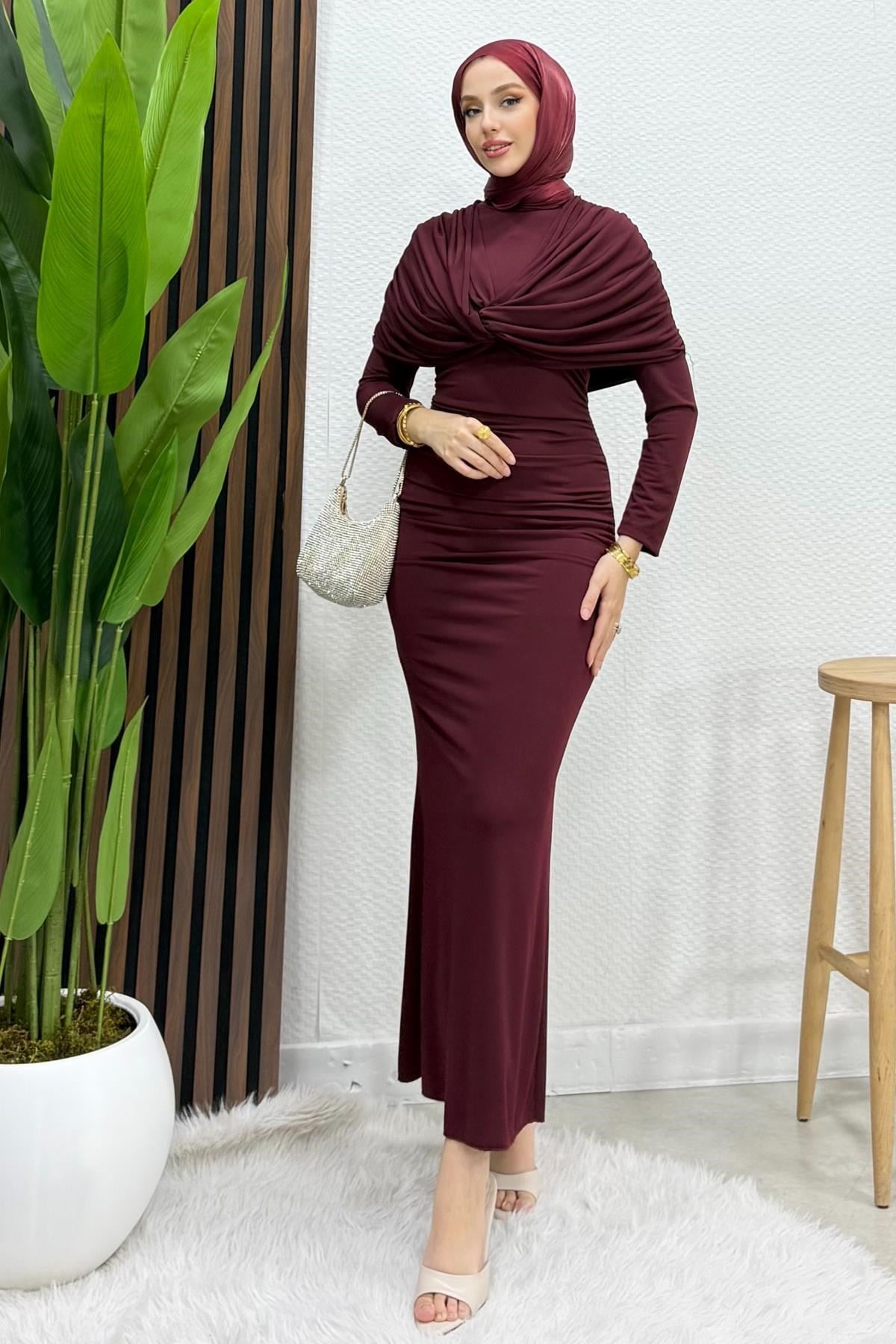 Avenna Sandy Elbise Bordo