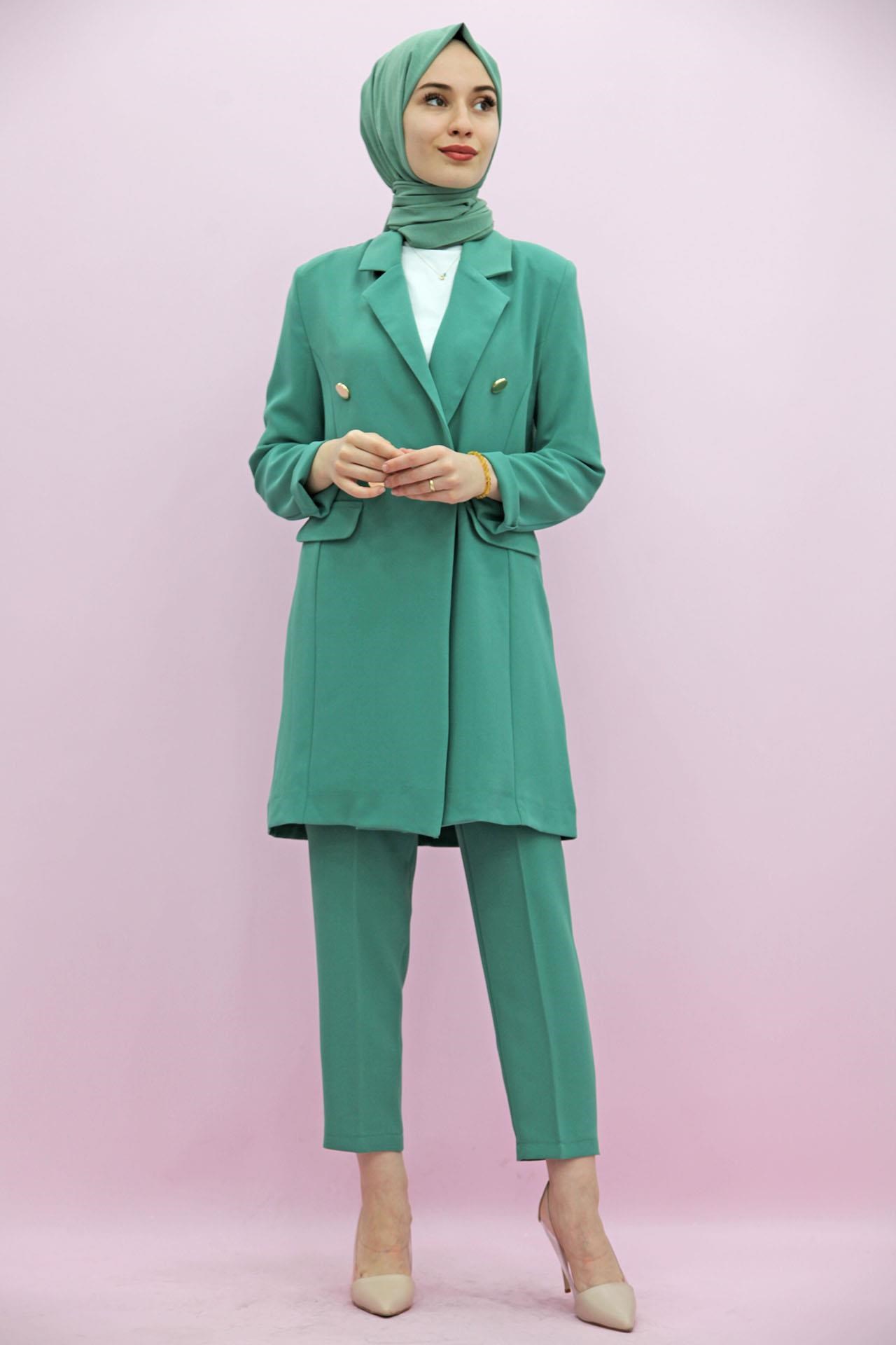 Blazer Ceket Takım Mint