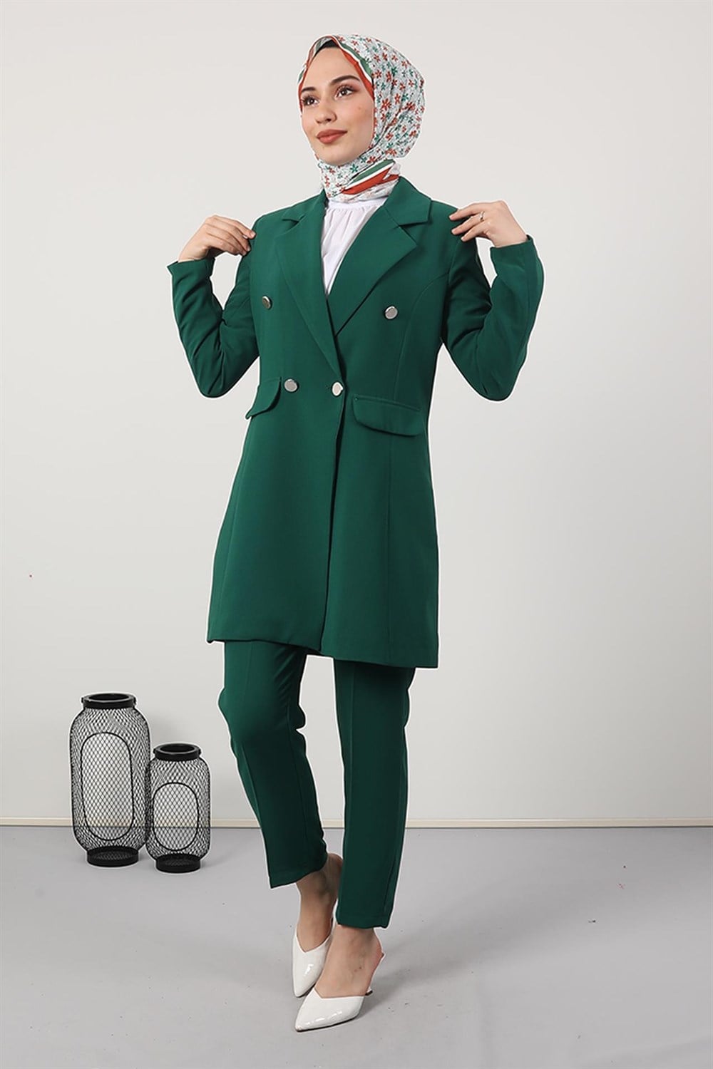 Blazer Ceket Takım Yeşil