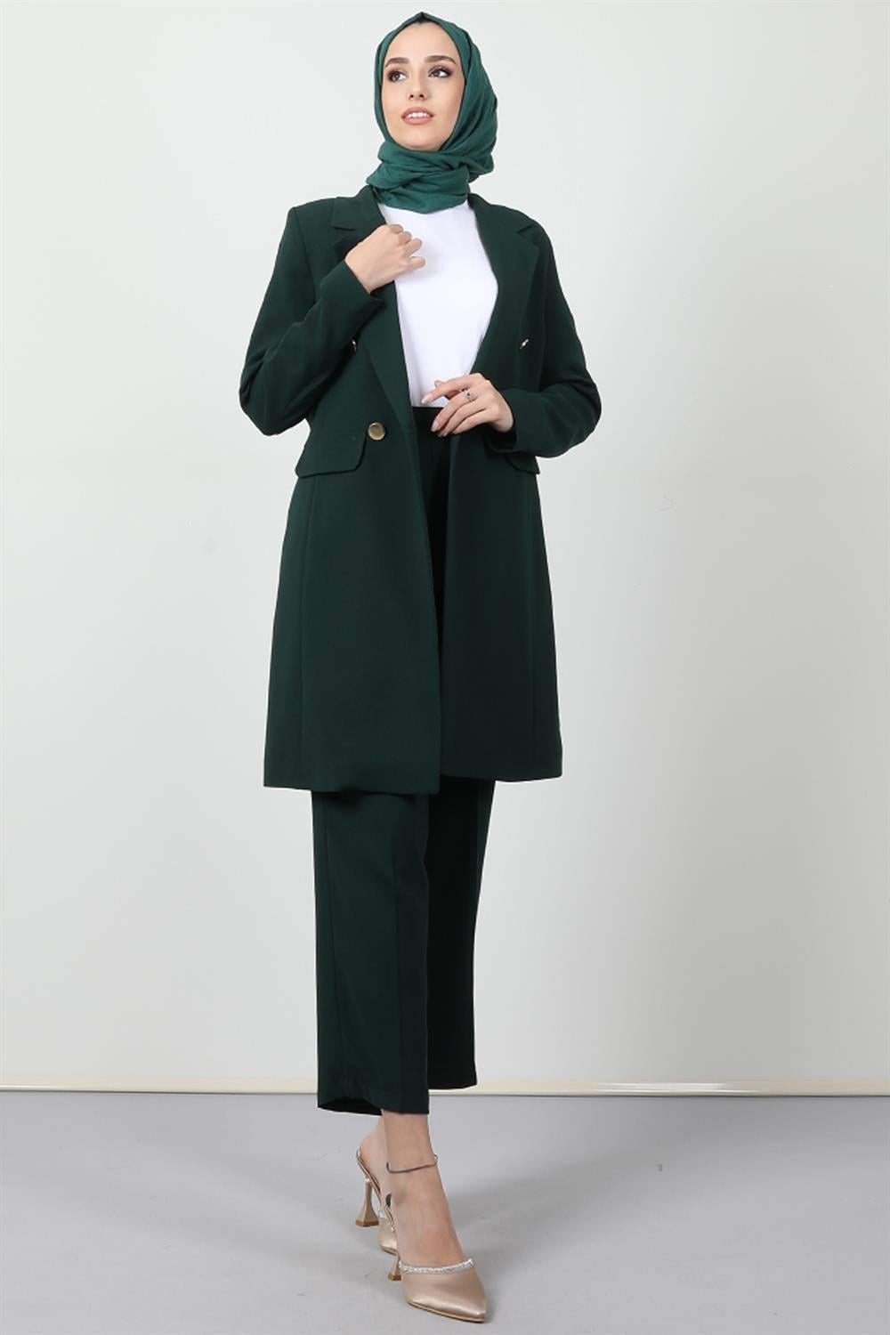 Blazer Ceket Takım Zümrüt