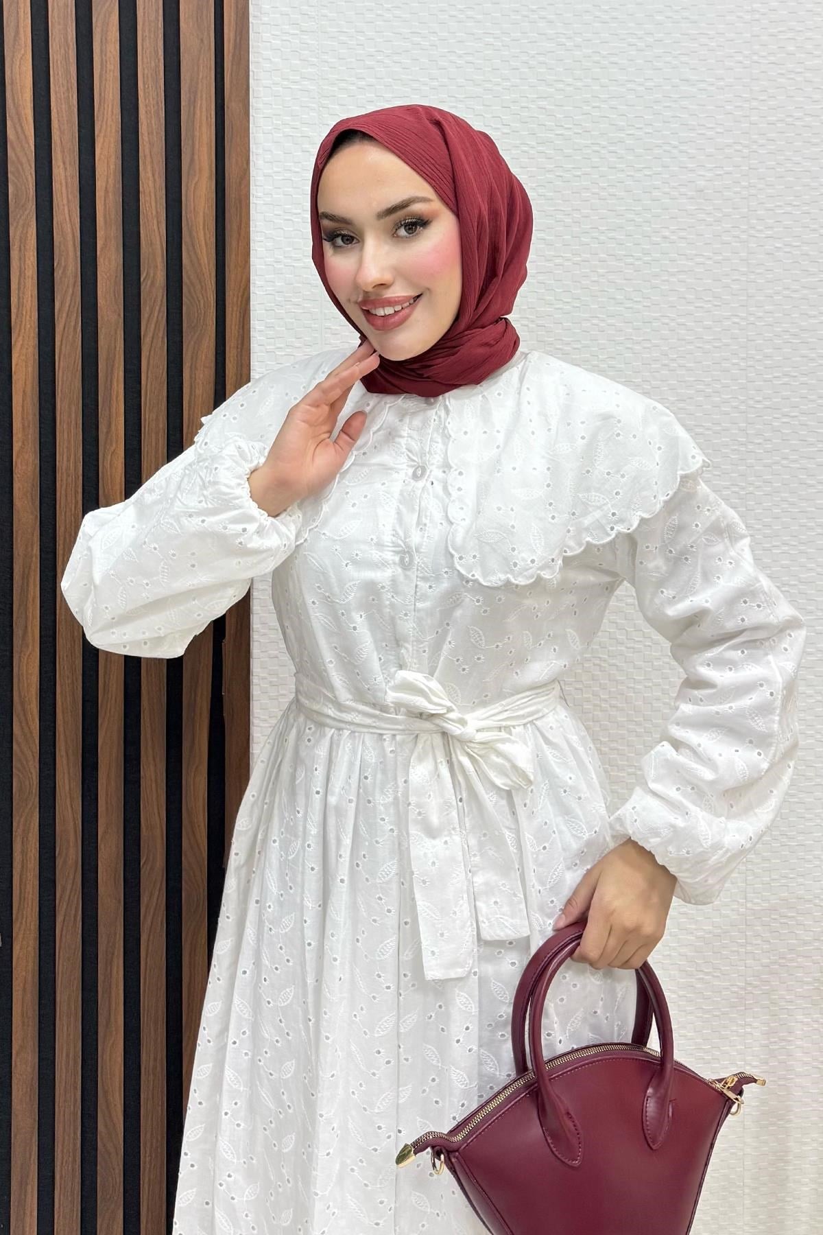 Erina Cotton Elbise Beyaz