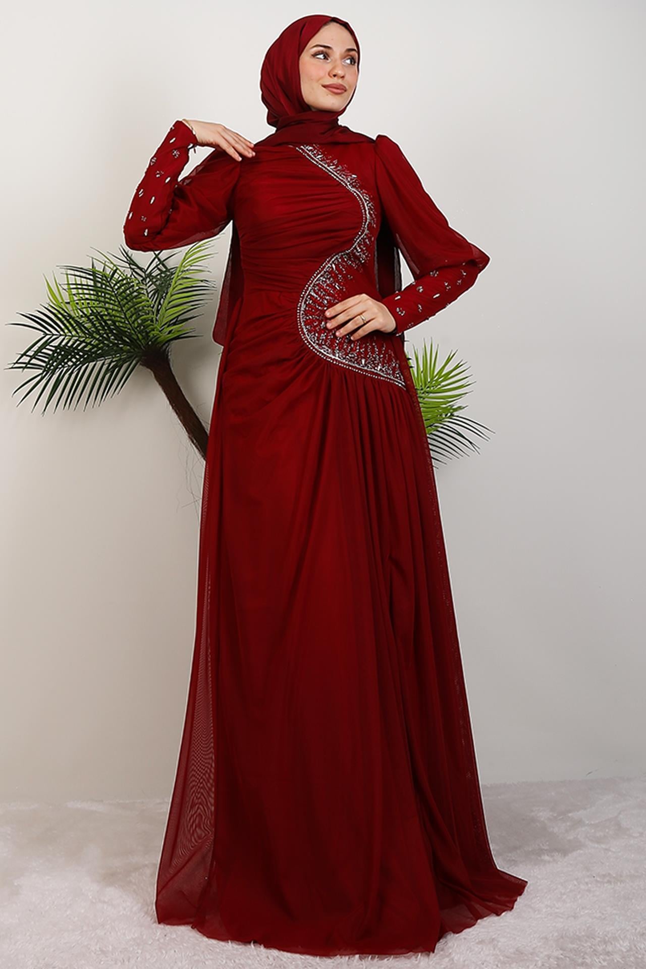 Mars Manşet Abiye Bordo