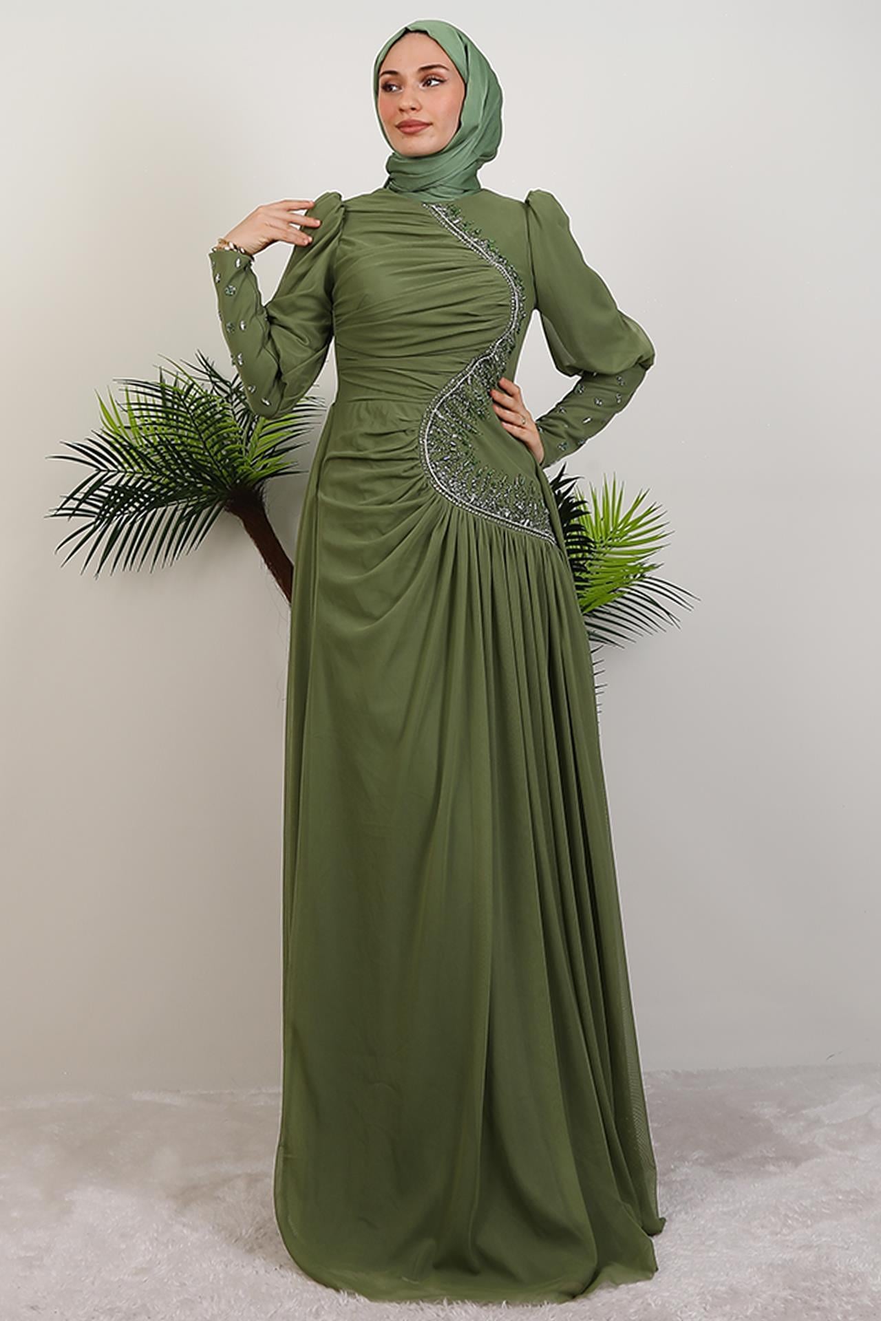 Mars Manşet Abiye Soft Yeşil