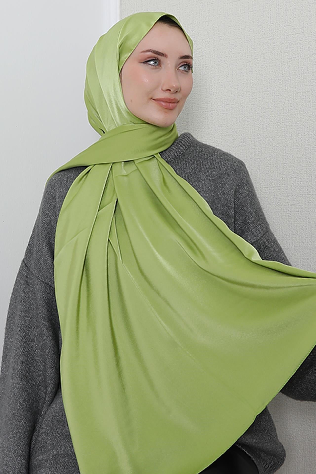 Model Saten Şal Açık Yeşil