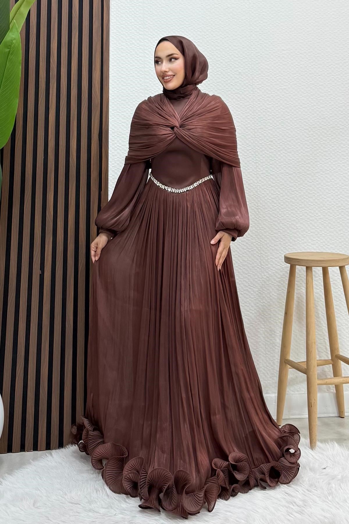 Nina Yoryo Abiye Gül Kahve