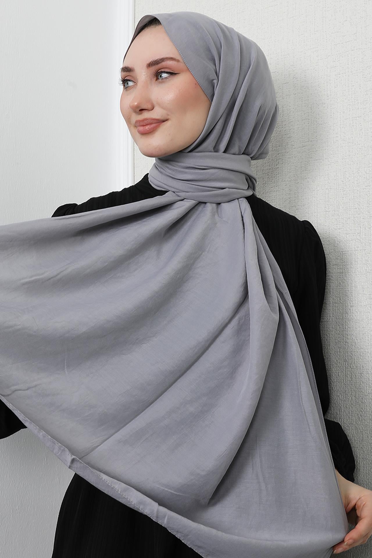 Pamuk Kraş Şal Gri