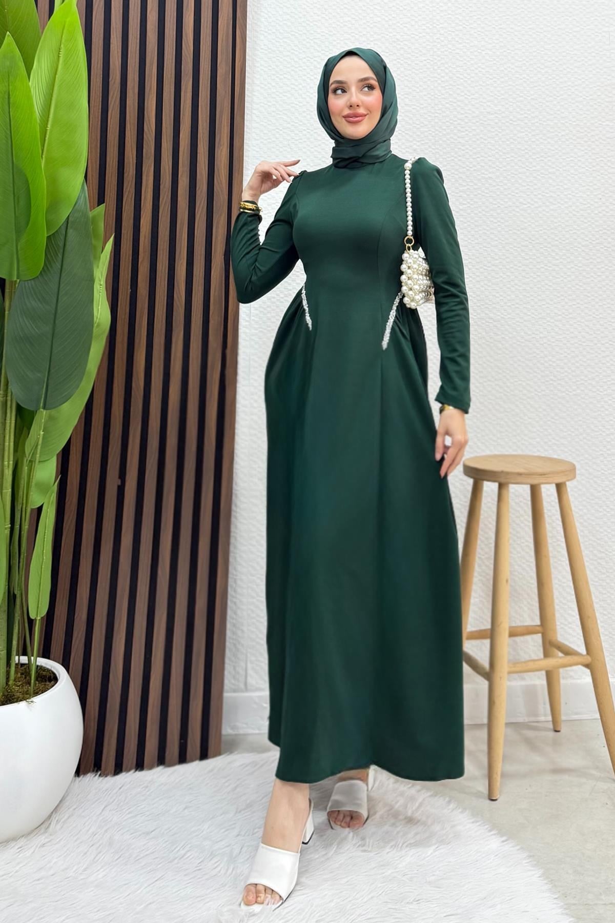Polyana Krep Abiye Zümrüt